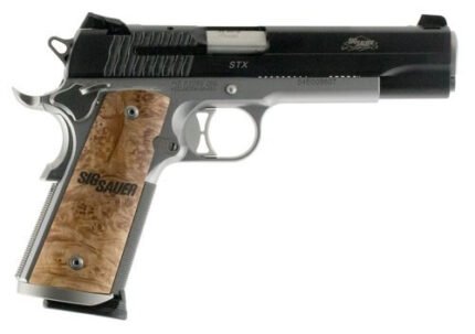 Sig 1911 STX, 45 ACP, 5" Barrel, Burled Maple Grips, Massachusetts Legal, 8rd