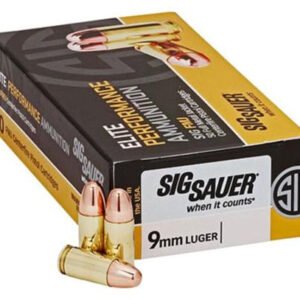 Sig 9mm, 124Gr, Elite Ball, FMJ, 50rd Box