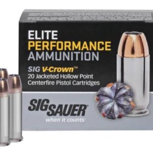 Sig Ammo 38Spl +P 125Gr, Elite V-Crown, JHP, 20rd Box