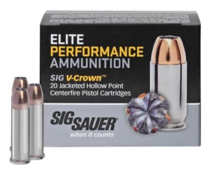 Sig Ammo 38Spl +P 125Gr, Elite V-Crown, JHP, 20rd Box