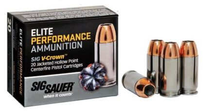 Sig Ammo 45 ACP 230Gr Elite V-Crown JHP 20rd Box