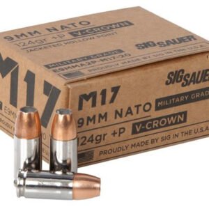 Sig Ammo 9mm 124gr, JHP, V-Crown, 20rd Box