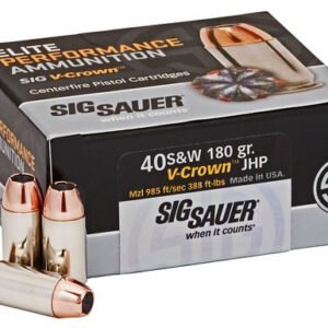Sig Ammo Elite Performance V-Crown 40SW 180gr, JHP, 50rd Box