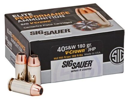 Sig Ammo Elite Performance V-Crown 40SW 180gr, JHP, 50rd Box