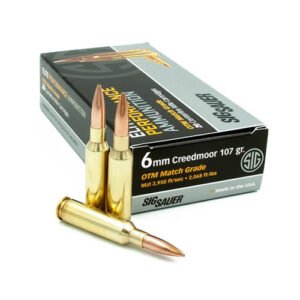 Sig Elite Match Grade, 6MM Creedmoor, 107gr, Open Tip Match, 20rd Box
