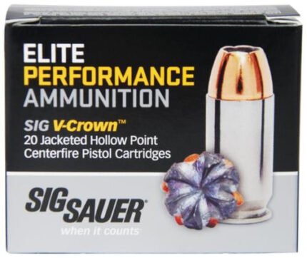 Sig Elite Performance V-Crown 40 SW 165gr, Jacketed Hollow Point, 50rd Box