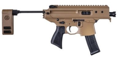 Sig MPX Copperhead, Semi-automatic , 9mm, 3.5" Barrel with Integrated Flash Hider, Cerakote Finish, Coyote, Brace, 20rd, 1 Magazine