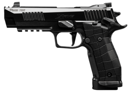 Sig P226, XFIVE Reserve, SAO 9mm, 4.4" Barrel, High Polish Finish, Optics Ready, Aluminum Grips, X-RAY3 3-Dot Tritium Sights, Compensator, 20rd, 3 mags