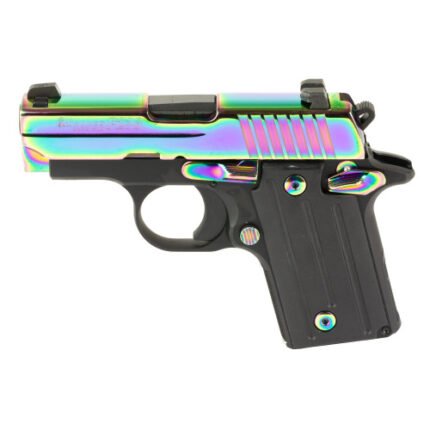 Sig P238 380 ACP, 2.7" Barrel, Rainbow Titanium PVD Slide, 6rdFrame, Polymer Grip