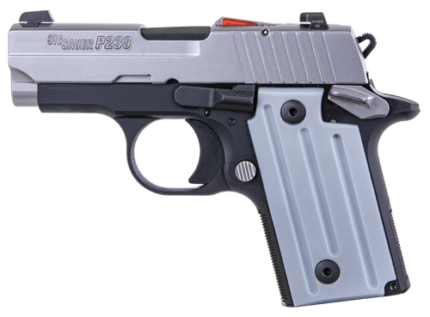 Sig P238, *Ca Compliant* .380 ACP, 2.7" Barrel, Gray Grips, Night Sights, Safety, 6rd