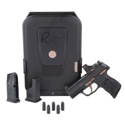 Sig P365 ROSE 380 ACP, 3.1" Barrel, Nitron Finish, Black, Rose Gold Accents, ROMEO-RS Sight, X-RAY3 Suppressor Height, 2x10rd Mags