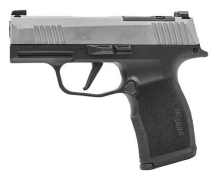 Sig P365X 9mm 12rd,3.10" Steel Barrel, Stainless Steel Optic Ready/Serrated Slide, Black Stainless Steel Frame Accessory Rail, Polymer Grip