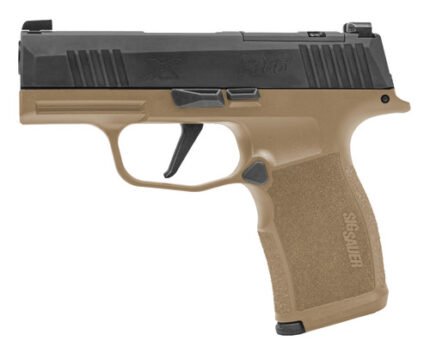 Sig P365X Micro-Compact Frame 9mm 12rd 3.10" Steel Barrel, Optic Ready Serrated Slide, Coyote Tan Stainless Steel Frame