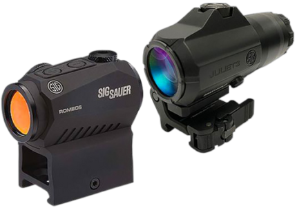 Sig Sauer Electro-Optics Romeo5XDR and Juliet5 Micro Combo Kit, 1x/5x20x24mm, Black, Mutli-Reticle