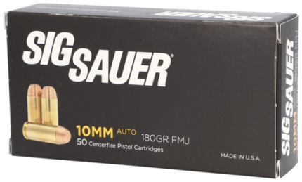 Sig Sauer Elite Ball 10mm Auto 180gr Full Metal Jacket 50 Per Box