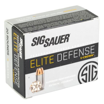 Sig Sauer Elite Defense 10mm, 200gr, V-Crown Jacketed Hollow Point, 20Bx/10Cs