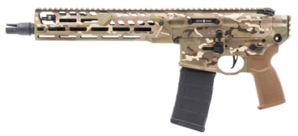 Sig Sauer MCX Spear LT 5.56x45mm, 11.5" Barrel, MultiCam Cerakote, Optic Ready, Savior Equipment Coyote Covert Case, 30rd