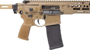 Sig Sauer MCX Spear LT AR15 Pistol 300 Blackout, 9" Threaded Barrel, Flat Dark Earth Cerakote, Folding Cane Brace, 30rd