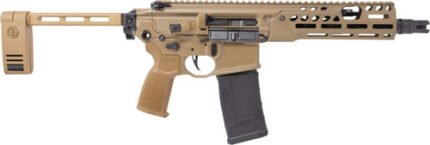 Sig Sauer MCX Spear LT AR15 Pistol 300 Blackout, 9" Threaded Barrel, Flat Dark Earth Cerakote, Folding Cane Brace, 30rd