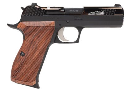 Sig Sauer P210 9mm, 4.1" Barrel, Black, Walnut Grips, 8rd