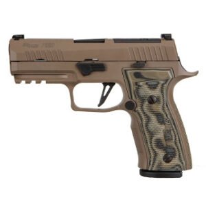 Sig Sauer, P320 AXG Scorpion, Custom Works, 9mm, 3.9" Barrel, AXG Modular Aluminum Grip, Flat Dark Earth, Optic Ready Compatible with Delta Point PRO and ROMEO1 PRO Optics,