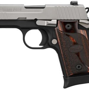 Sig Sauer P938 9mm, 3" Barrel, Silver Slide, Black Frame, Hogue Walnut Grip, 7rd
