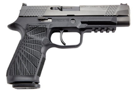 Wilson WCP320 9mm, 4.7" Barrel, Black, Polymer Frame, Sunburst Grip, 17rd