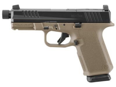 Ruger RXM 9mm, 4.5" Barrel, Threaded 1/2X28, Nitride Black Slide, Magpul EHG Flat Dark Earth Frame, Optics Ready, Front Night Sight, 15rd, 2 Magpul PMAG GL19 mags