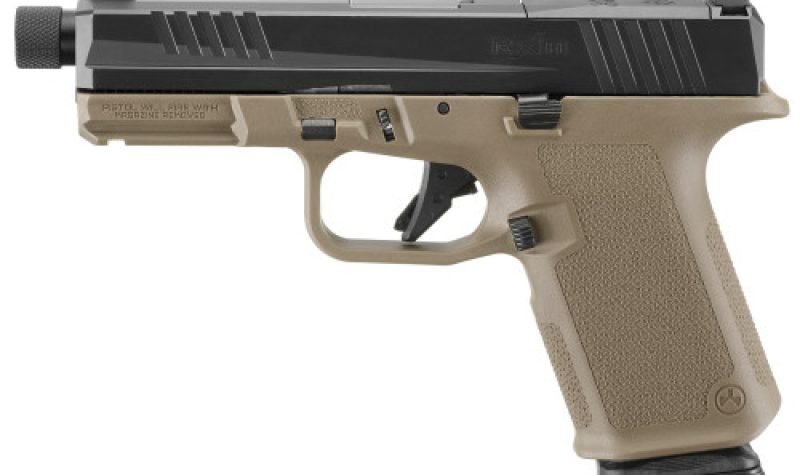 Ruger RXM 9mm, 4.5" Barrel, Threaded 1/2X28, Nitride Black Slide, Magpul EHG Flat Dark Earth Frame, Optics Ready, Front Night Sight, 15rd, 2 Magpul PMAG GL19 mags