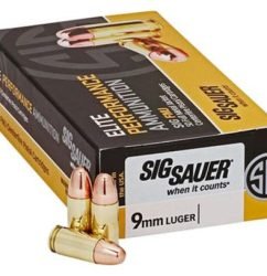 Sig 9mm, 124Gr, Elite Ball, FMJ, 50rd Box