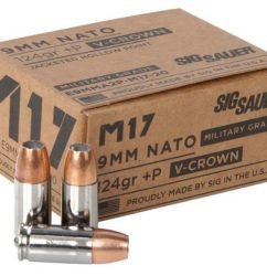 Sig Ammo 9mm 124gr, JHP, V-Crown, 20rd Box