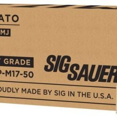 Sig Ammo Elite Ball M17 9mm+ P 124gr, FMJ, Military Grade, 50rd Box