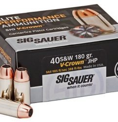 Sig Ammo Elite Performance V-Crown 40SW 180gr, JHP, 50rd Box