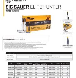 Sig Elite Tipped Hunting, 308 Winchester, 165gr, Ballistic Tip, 20rd Box