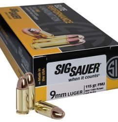 Sig Sauer Ammo 9mm, 115gr, Full Metal Jacket, 50rd Box