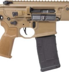 Sig Sauer MCX Spear LT AR15 Pistol 300 Blackout, 9" Threaded Barrel, Flat Dark Earth Cerakote, Folding Cane Brace, 30rd