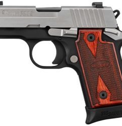 Sig Sauer P238 Two-Tone 380 ACP, 2.7" Barrel, Silver Slide, Black Frame, Rosewood Grip, 7rd