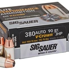 Sig V-Crown 380ACP 90gr, JHP, 50rd Box